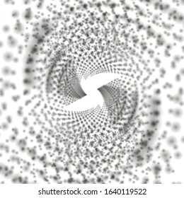 Shining abstract background with flowing dots.Digital data visualization.Futuristic vector illustration.Glowing particles liquid dynamic flow. 