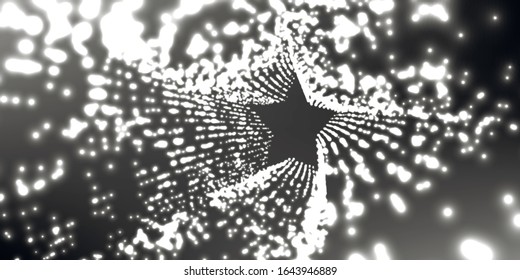 Shining abstract background with flowing dots.Digital data visualization.Futuristic vector illustration.Glowing particles liquid dynamic flow. 