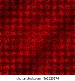 Shining abstract bright red seamless mosaic background. Disco style