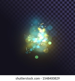 Shining abstract elements, blurred sparks, a cluster of flickering dust. Space Nebula
