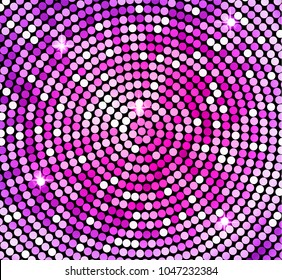Shining abstract pink mosaic background. Shiny mosaic in disco ball style. Vector silver disco lights background. Abstract background.
