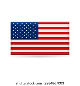 Shining american flag vector illustration