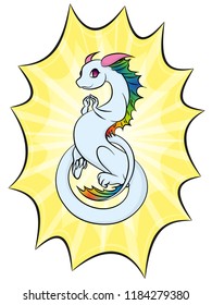 Shining anime dragon. Vector illustration