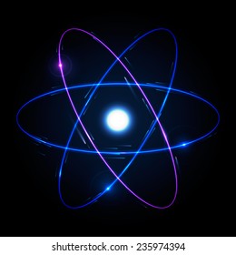 Shining atom scheme. Vector illustration, eps 10.