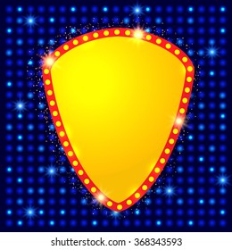 Shining background with retro casino light banner. Vector illustration