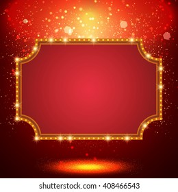 Shining background with retro casino light banner. Vector illustration