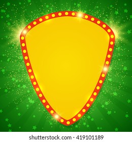 Shining background with retro casino light banner. Vector illustration