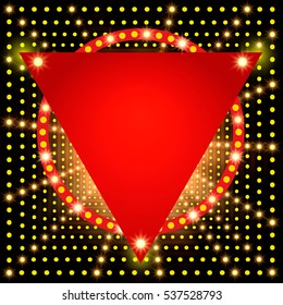 Shining background with retro casino light banner. Vector illustration