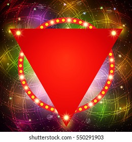 Shining background with retro casino light design. Vector illustration