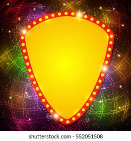 Shining background with retro casino light banner. Vector illustration