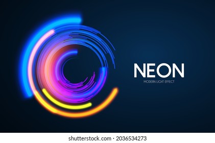 Shining banner with fluid color. Futuristic light effect