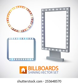 Shining banners set. Vector illustration