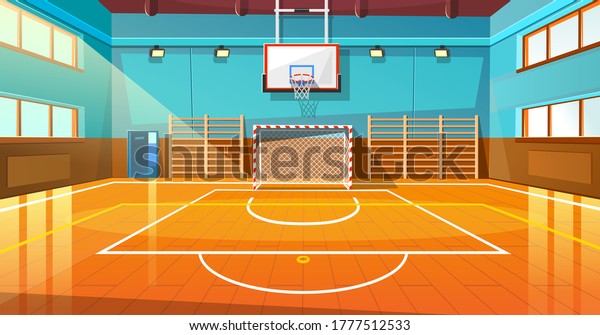 Shining Basketball Court Wooden Floor Vector Stock Vector (royalty Free 