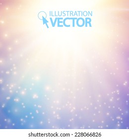 Shining beam bokeh illustration. Vector illustration