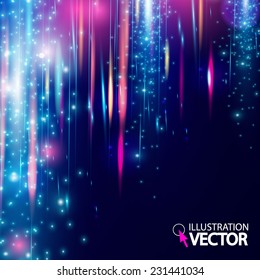 Shining beam bokeh illustration. Vector