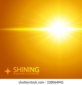 Shining beam illustration. Vector. 