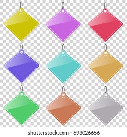shining blank tag for element design in set