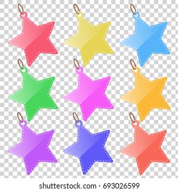 shining blank tag star shape for element design in set