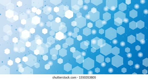 Shining, blue abstract background of blue snowy sky.