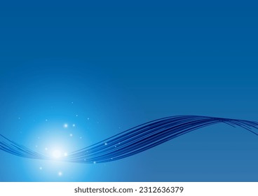 Shining blue abstract wave background