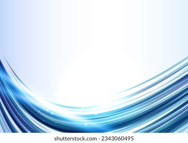 Shining blue abstract wave background