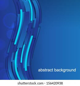 Shining blue flow. Vector illustration, contains transparencies, gradients and effects. 