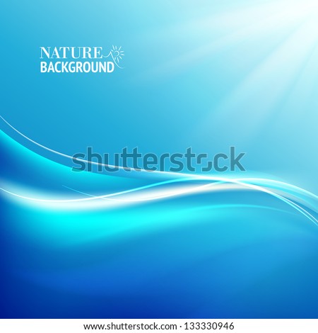 Shining blue flow. Vector illustration, contains transparencies, gradients and effects.
