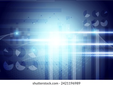 Leuchtender blauer Graph-Hintergrund