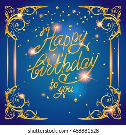 Shining blue holiday card