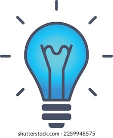 Shining blue light icon. Scientific idea logo