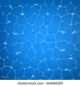 Shining blue water ripple pool abstract vector background