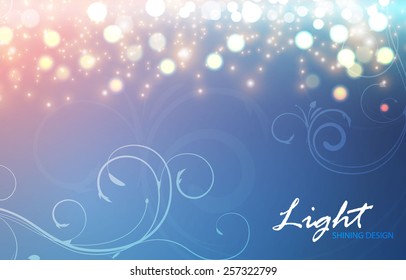 Shining blur bokeh background with swirls for your beauty design. Vector illustration