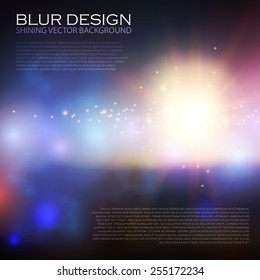 Shining blur landscape background. Vector illustration