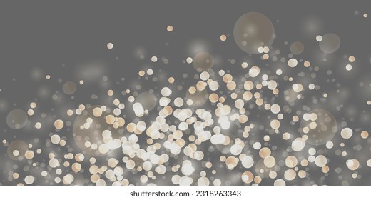 Shining bokeh isolated on gray background. Christmas concept