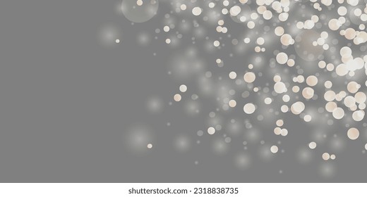 Shining bokeh isolated on gray background. Christmas concept