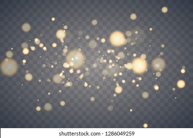 Shining bokeh isolated on transparent background. Christmas concept Vector illustration EPS10