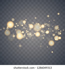 Shining bokeh isolated on transparent background. Christmas concept Vector illustration EPS10