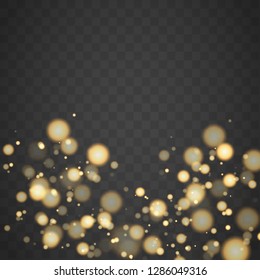 Shining bokeh isolated on transparent background. Christmas concept Vector illustration EPS10