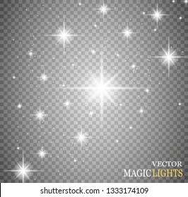 Shining bokeh isolated on transparent background. Christmas concept