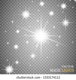 Shining bokeh isolated on transparent background. Christmas concept