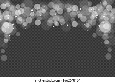 
Shining bokeh is isolated on a transparent background. Christmas concept