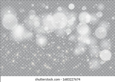 Shining bokeh is isolated on a transparent background. Christmas concept