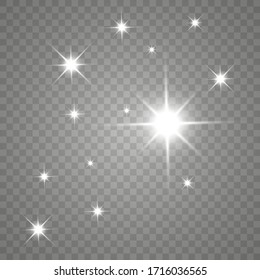 Shining bokeh isolated on transparent background. Vector illustration.