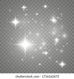 Shining bokeh isolated on transparent background. Vector illustration.