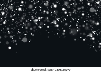 Leuchtender Bokeh einzeln auf transparentem Hintergrund. Weihnachtskonzept: Weißschnee