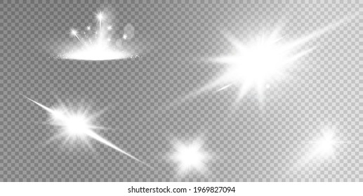Shining bokeh isolated on transparent background. Vector illustration.