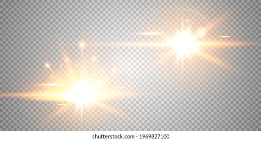 Shining bokeh isolated on transparent background. Vector illustration.