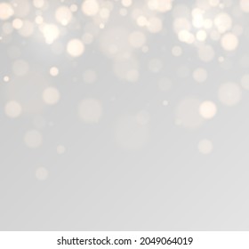 Shining bokeh isolated on transparent background. Golden bokeh lights with glowing particles isolated. Christmas concept