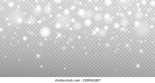 Shining bokeh isolated on transparent background. Light isolated lights. Transparent blurry shapes. Abstract light effect. Vector illustration.
