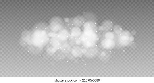 Shining bokeh isolated on transparent background. Light isolated lights. Transparent blurry shapes. Abstract light effect. Vector illustration.